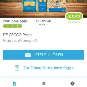 De Cecco Pasta 1,09€ bei Globus