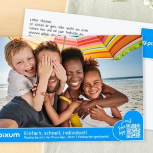 Gratis: 3 Foto-Postkarten verschicken mit Pixum