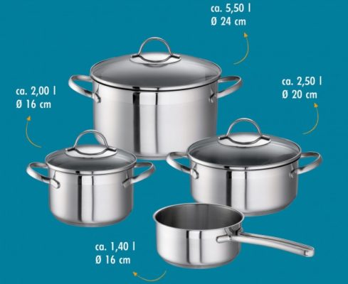 4-tlg. Topfset Rohe Merana (für alle Herdarten inkl. Induktion)