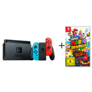 🎮 NINTENDO Switch Neon-Rot/Neon-Blau + Super Mario 3D World + Bowser’s Fury für 299,99€ (statt 320€)