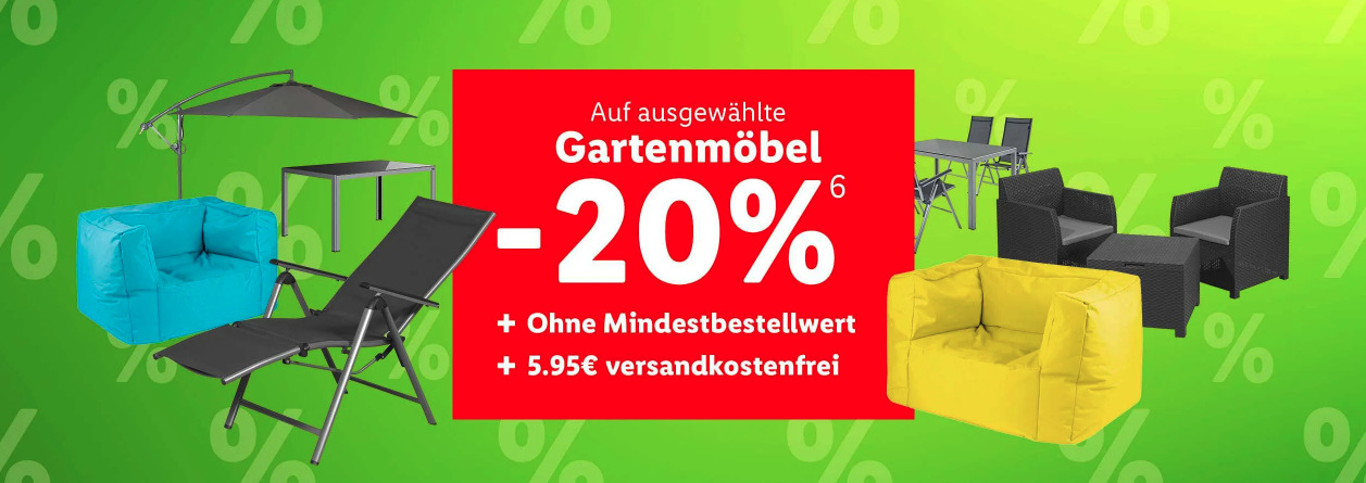 🌳 Lidl: 20% auf Gartenmöbel | ohne MBW + gratis Versand