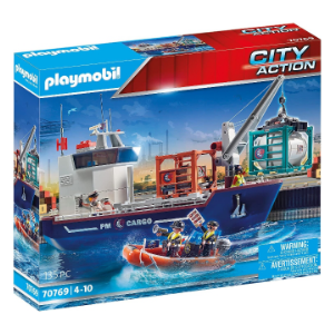 Playmobil City Action Großes Containerschiff mit Zollboot (schwimmfähig) für 49,89€ (statt 86€)