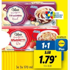 1+1 Gelatelli Dessertgenuss Eisspezialitäten mit der Lidl App