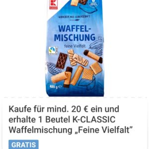 K-Classic Waffelmischung ab 20€ EW gratis dazu bei Kaufland (mit App)