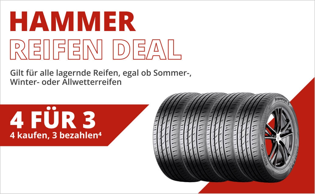 4 für 3 Reifen Deal bei ATU