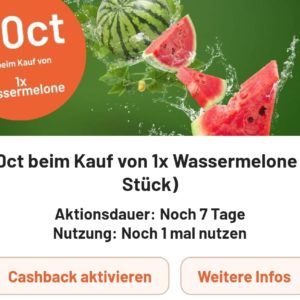 50 ct Cashback auf Wassermelone 🍉 von Smhaggle