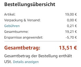 Amazon Bestellungsübersicht