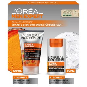 inkl. 100 ml Waschgel 🙋‍♂️ L'ORÉAL PARIS MEN EXPERT Gesichtscreme Hydra Energy mit 50 ml für 7,46€ (statt 14€)