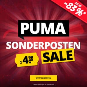 🚀 Puma Sonderposten Sale: bis zu 83% Rabatt auf T-Shirts, Shorts uvm. - ab 4,99€! 🤩