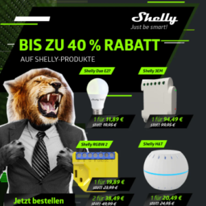 Verschiedene Shelly Produkte zum Bestpreis 💡 + GRATIS Leuchtmittel ab 49€ MBW (ab 89€ sogar 2 Leuchtmittel)