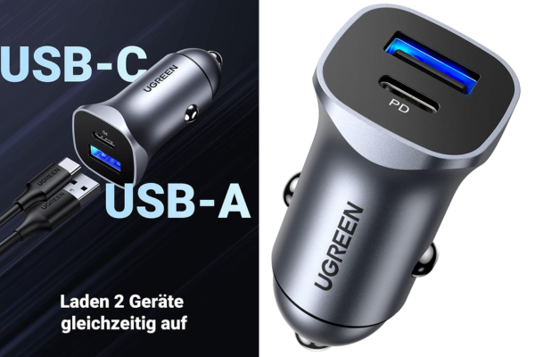 🔌 UGREEN Zigarettenanzünder USB 20W PD 3.0 USB C Auto Ladegerät für 10,72€  (statt 19€) 😍