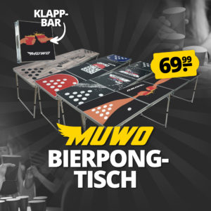 🍻 MUWO "Champ" Bierpong Tisch Set für 55,55€ (statt 80€)
