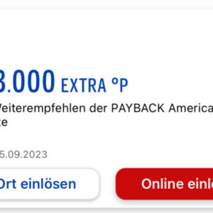 Payback AMEX kwk je 3.000 Paybackpunkte