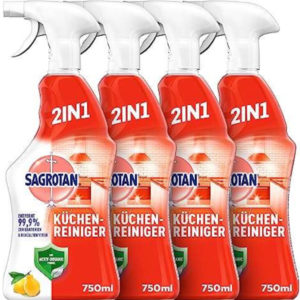 35% Rabatt 🤩 Sagrotan Küchen-Allzweck-Reiniger Spritzige Zitrone – 2in1 Desinfektionsreiniger, 4 x 750 ml