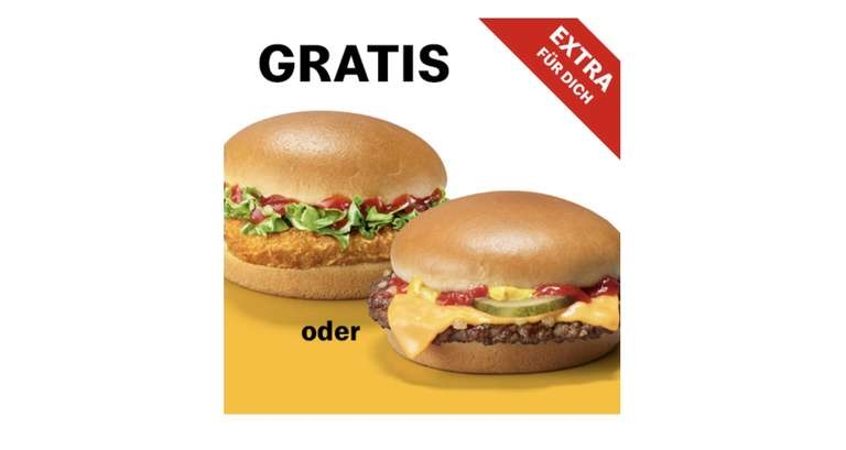 1 Cheese- oder Chickenburger gratis in der McDonald’s App (personalisiert)