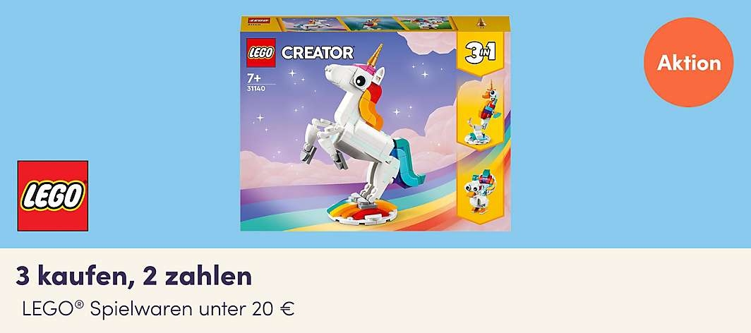 3 für 2 LEGO® + Duplo Aktion unter 20€ (auch reduzierte) bei myToys bis 28.08.2023