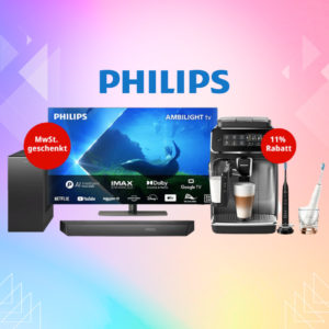 Philips Brand Week - MwSt. geschenkt bei TV &amp; Audio | 11% Nachlass auf Haushaltsgeräte, Beauty &amp; Wellness