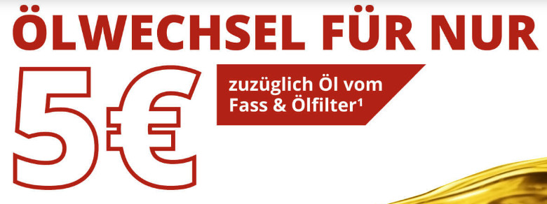 Ölwechsel für 5€ bei A.T.U