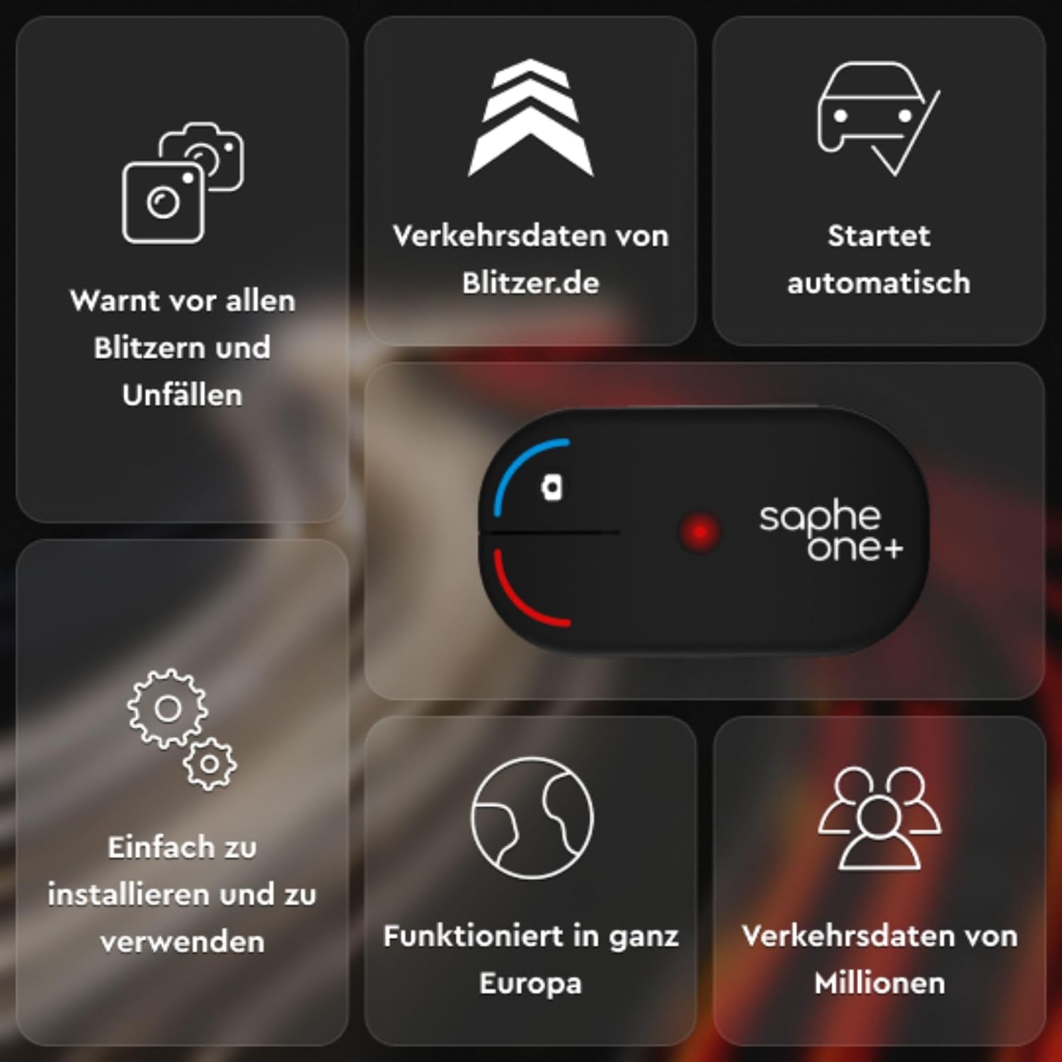 Blitzerwarner 📸 Saphe One+ Verkehrsalarm mit Daten von Blitzer.de für  18,94€ (statt 30€)