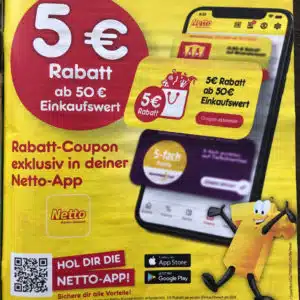 Netto: 5€ Rabatt ab 50€ Einkaufswert *28.09. bis 30.09.2023*