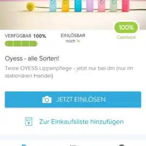 oyess jede Sorte 100% Cashback nur bei bei Dm