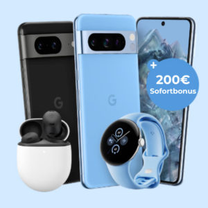 eff. GRATIS + fette Ersparnisse! 💥 Google Pixel 8 [Pro] Tarife + GRATIS: Pixel Buds Pro Google Watch 2 (WiFI)