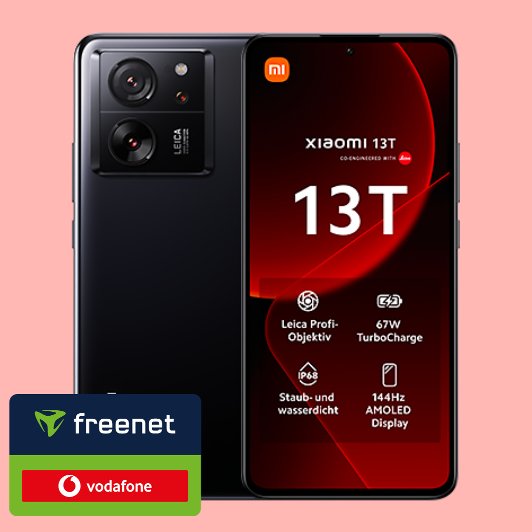 Thumbnail 😱 Xiaomi 13T (256GB) für 29€ + 50€ Wechselbonus + 20GB LTE Allnet für 17,99€/Monat (freenet Vodafone green)