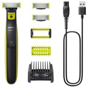 Philips OneBlade Face & Body mit 3 Original-Klingen, 5-in-1 Trimmaufsatz & 2 Körperaufsätzen QP2824/30