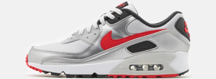 Herren-Sneaker Nike Air Max 90 Photon Dust/University Red