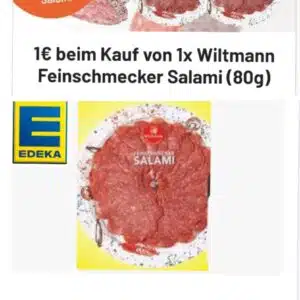 Wiltmann Salami (80g) für 11 ct Dank smhaggle &#043; Edeka