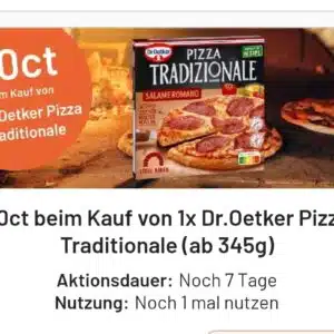 Pizza Traditionale für 1,89 Dank Rewe und smhaggle