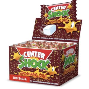 Center Shock Splashing Cola, Box mit 100 Kaugummis