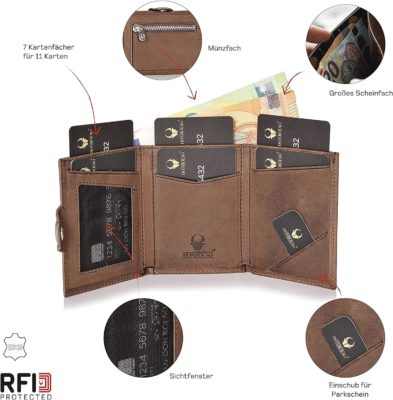 Leder-Geldbeutel mit RFID-Schutz Donbolso NextGen Slim Wallet mit Münzfach