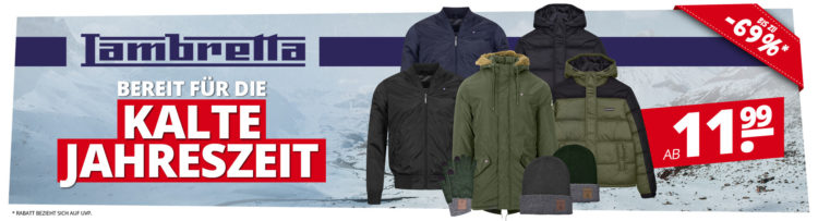 Bis zu 69% Rabatt auf Lambretta Bekleidung bei SportSpar