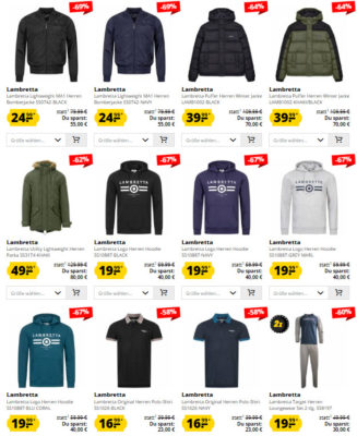 Bis zu 69% Rabatt auf Lambretta Bekleidung bei SportSpar