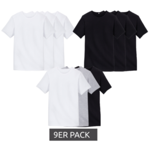 🚀 Nur 3,33€ pro T-Shirt! 🤩 9er Pack Watson's Herren Basic T-Shirt aus Bio-Baumwolle für 29,97€ (statt 48€)