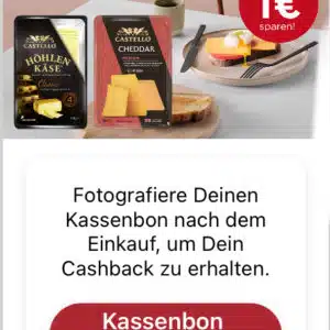 3x Castello Cheddar oder Höhlenkäse für 0,79€ mit Hit Rewe und Scondoo (1€ Cashback)