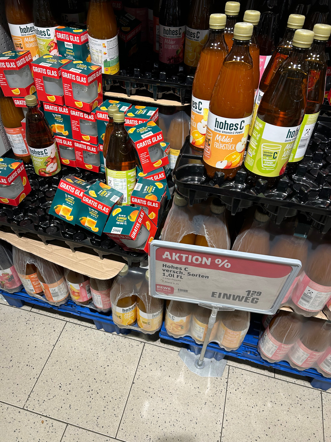 Rewe offline: gratis Glas beim Kauf von Hohes-C Saft, Rewe, Hannover