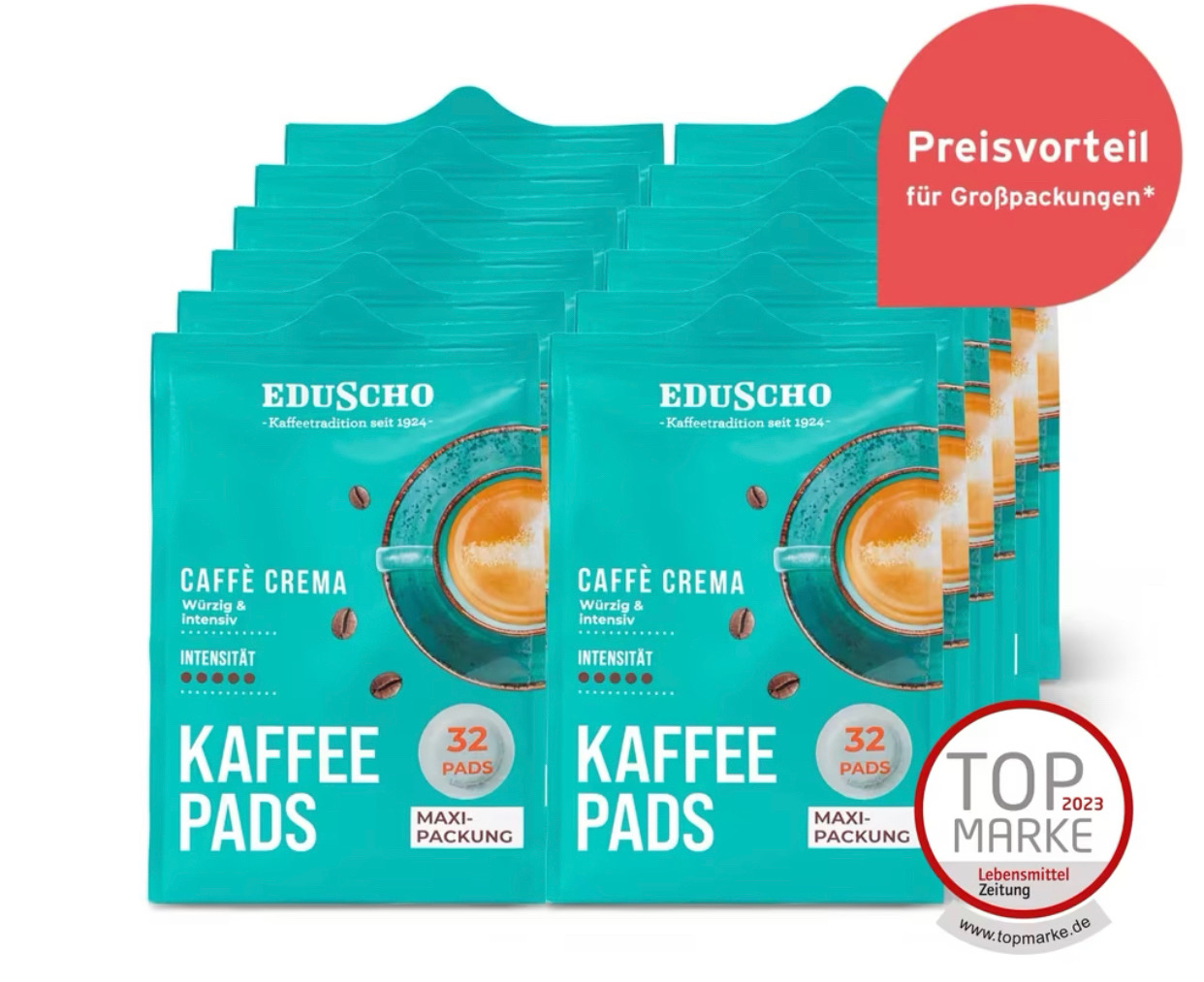 Eduscho Kaffeepads ,sorte  Crema 12x 32 Pads für 31,70€ (statt 45,70€)