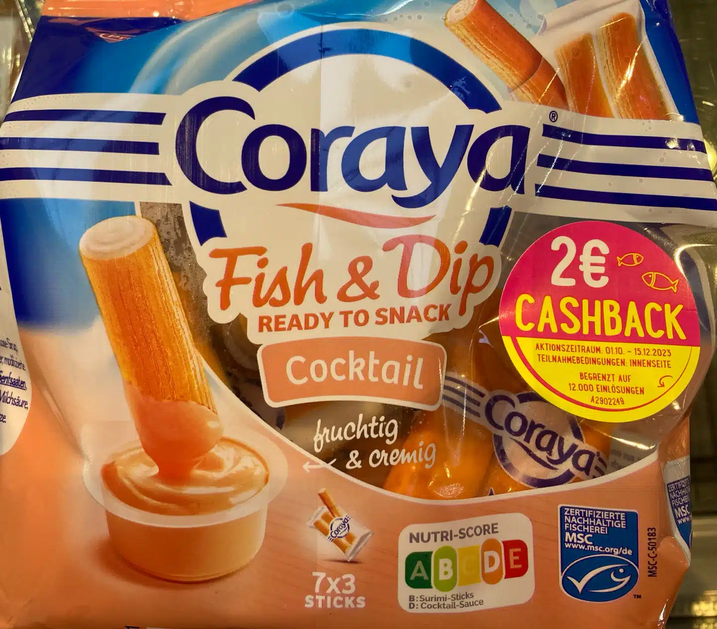 2€ Cashback auf Coraya Fish & Dip