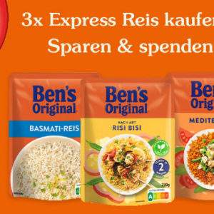 Vorankündigung: Ben‘s Original Express Reis für 0,86€ Dank 1€ Cashback bei scondoo