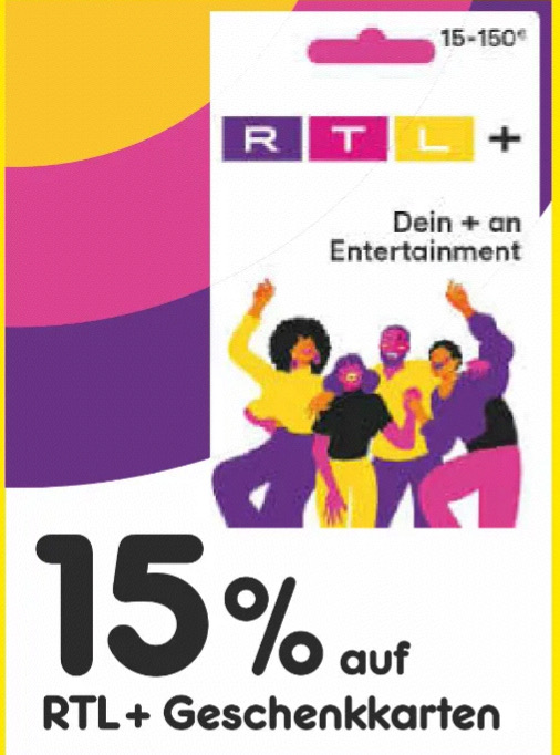 Geschenkkarten auf 15% Netto: RTL+