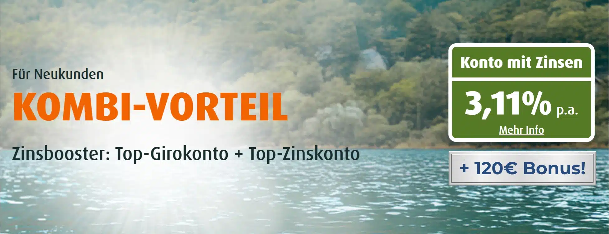 norisbank mit 3,11% p.a. Tagesgeld + 120€ Bonus fürs Girokonto