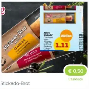 Aoste Stickado-Brot für umgerechnet 56 ct - bei Penny- Dank Marktguru & Smhaggle