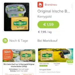 NUR HEUTE! Kerrygold Butter Original 250g für 99 ct