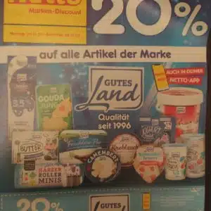 20% Sofortrabatt auf "Gutes Land" bei Netto Markendiscount