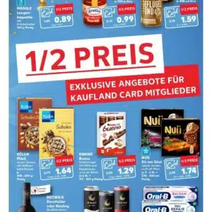 Zum 1/2 Preis bei Kaufland (z. B. Landliebe Konfitüre oder Fruchtcreme für 0,99€ statt 2,19€) für kostenlose Kaufland Card Mitglieder