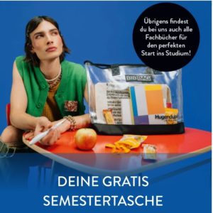 Hugendubel BIBBAG-Semestertasche kostenlos in den Filialen für Erstsemester