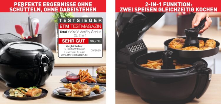 2-in-1 Heißluftfritteuse mit Rührarm Tefal YV9708 ActiFry Genius XL