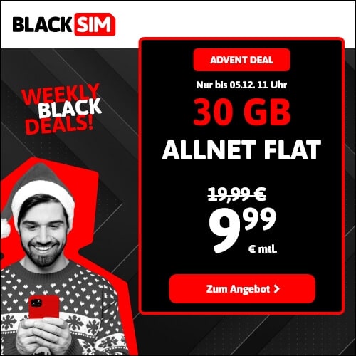 Thumbnail mtl. kündbare LTE Allnets 💥 6GB für 4,99€ | 20GB für 7,99€ | 30GB für 9,99€ | 50GB für 15,99€ (Blacksim im o2-Netz)